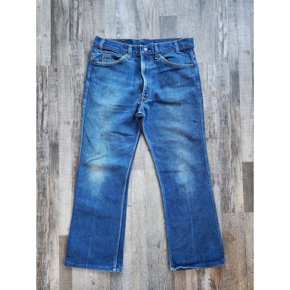Vintage 80s Levi's 517 Jeans Mens Dark Bootcut USA Tag Size 34 x 32 (Actual 25)